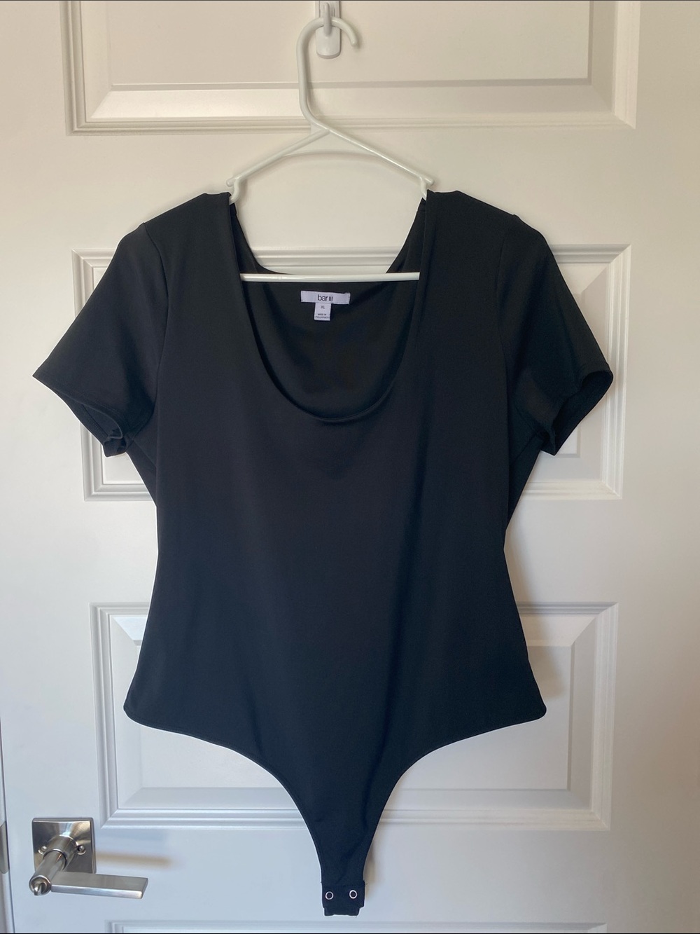 Bar III Black Scoop Neck Short Sleeve Bodysuit